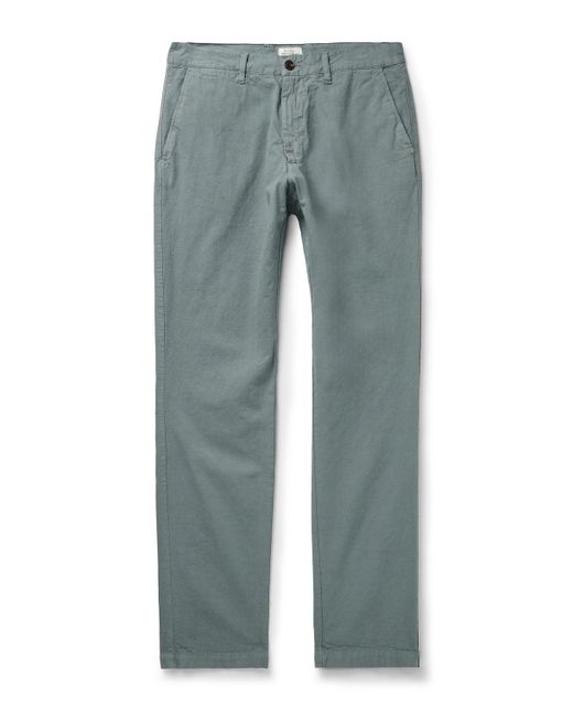 Hartford Tyron Slim-Fit Straight-Leg Cotton and Linen-Blend Twill Trousers