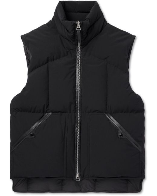 Tom Ford Leather-Trimmed Quilted Shell Gilet
