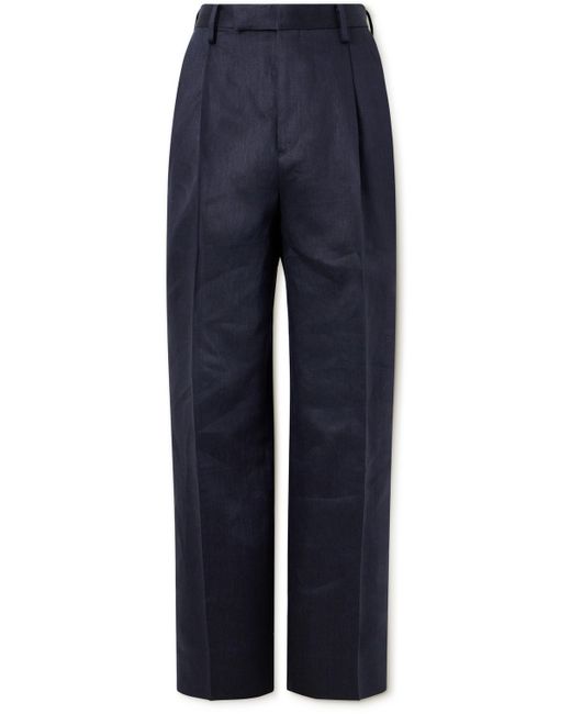 Kaptain Sunshine Straight-Leg Linen Suit Trousers UK/US 30