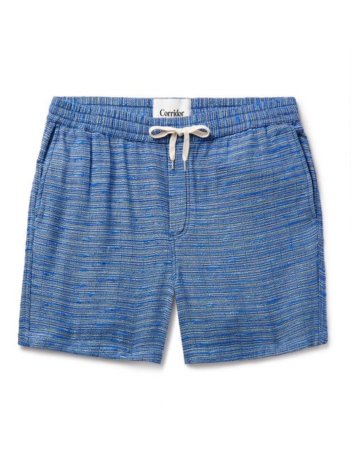 Corridor Surf Straight-Leg Striped Cotton-Blend Jacquard Drawstring Shorts