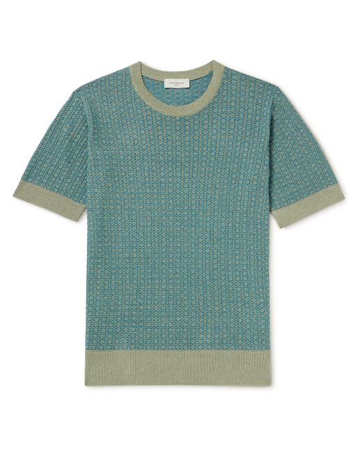 Piacenza 1733 Jacquard-Knit Silk and Linen-Blend T-Shirt
