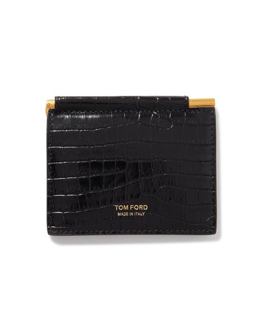 Tom Ford Croc-Effect Leather Billfold Wallet and Money Clip