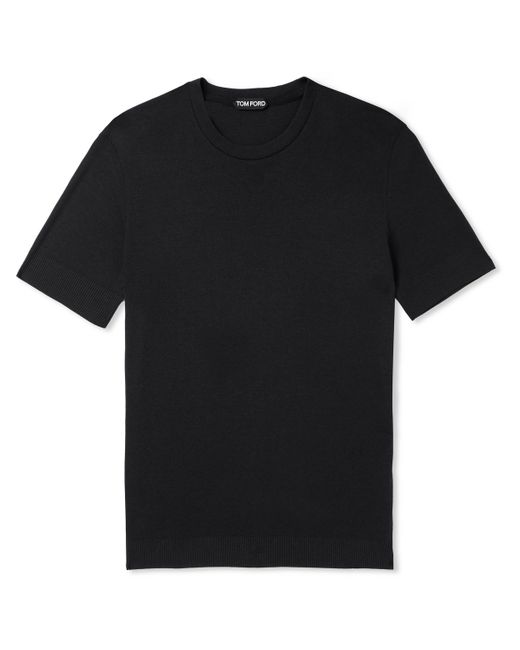 Tom Ford Placed Rib Slim-Fit Lyocell and Cotton-Blend Jersey T-Shirt