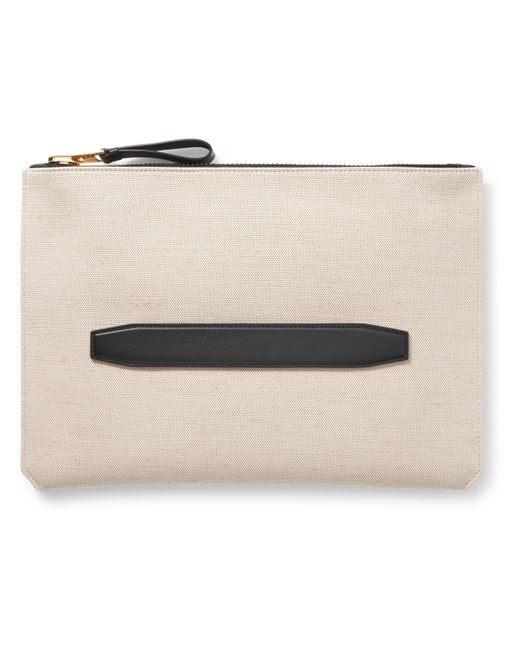 Tom Ford Buckley Leather-Trimmed Canvas Document Holder