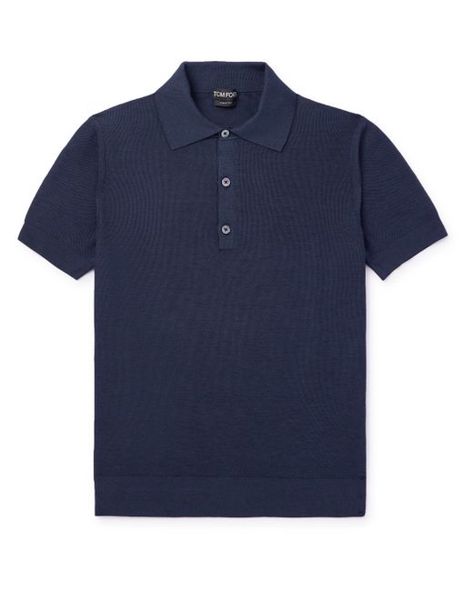 Tom Ford Slim-Fit Honeycomb-Knit Silk-Blend Polo Shirt