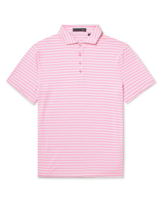 G/Fore Striped Perforated Tech-Jersey Polo Shirt