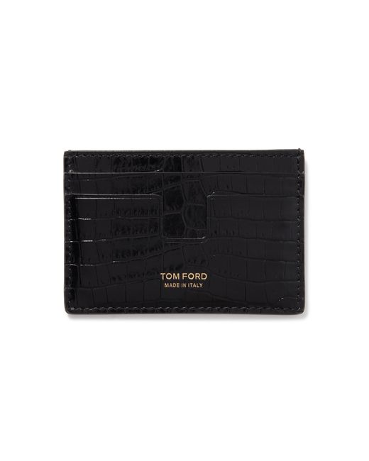 Tom Ford Croc-Effect Leather Cardholder