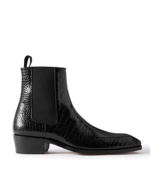 Tom Ford Bailey Croc-Effect Patent-Leather Chelsea Boots