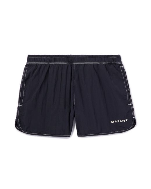 Marant Vicente Straight-Leg Short-Length Logo-Embroidered Swim Shorts