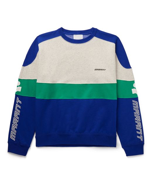 Marant Kivin Colour-Block Logo-Print Cotton-Blend Jersey Sweatshirt