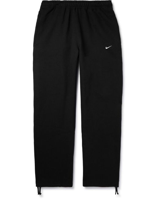 Nike Straight-Leg Logo-Embroidered Cotton-Blend Jersey Sweatpants