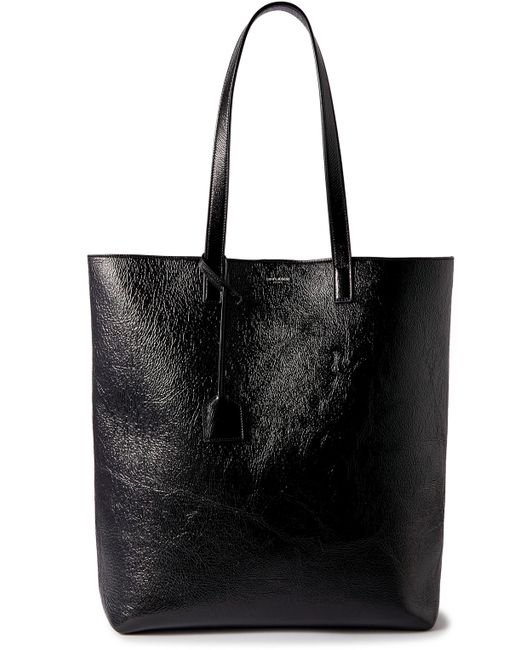 Saint Laurent Bold Crinkled-Leather Tote Bag