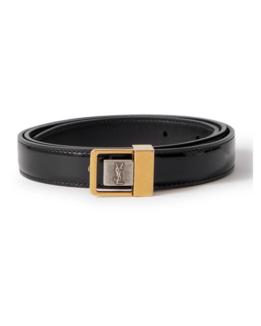 Saint Laurent 3cm Logo-Embellished Leather Belt