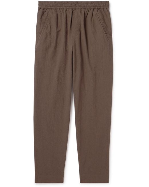 Folk Assembly Tapered Crinkled-Cotton Trousers