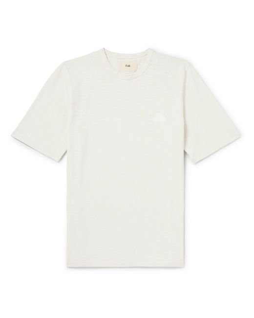 Folk Embroidered Slub Cotton-Jersey T-Shirt