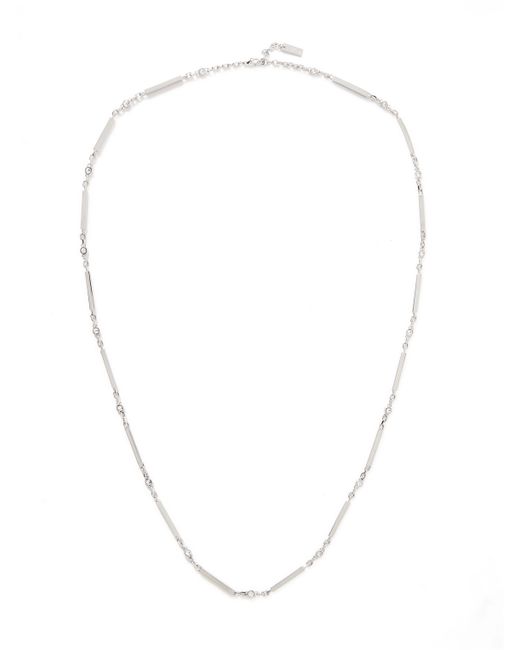 Saint Laurent Tone Crystal Chain Necklace
