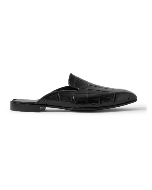 George Cleverley Croc-Effect Leather Backless Loafers