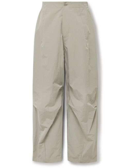 Amomento Wide-Leg Pleated Nylon-Blend Micro-Ripstop Trousers
