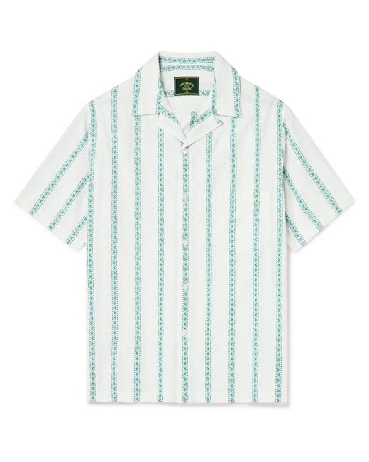 Portuguese Flannel Donatella Convertible-Collar Embroidered Cotton Shirt