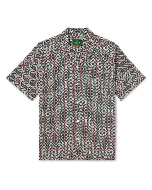 Portuguese Flannel Convertible-Collar Embroidered Cotton Shirt