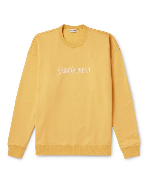 Saint Laurent Logo-Embroidered Cotton-Jersey Sweatshirt