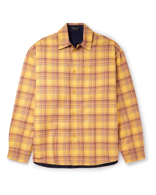 Balenciaga Reversible Checked Cotton-Flannel Shirt