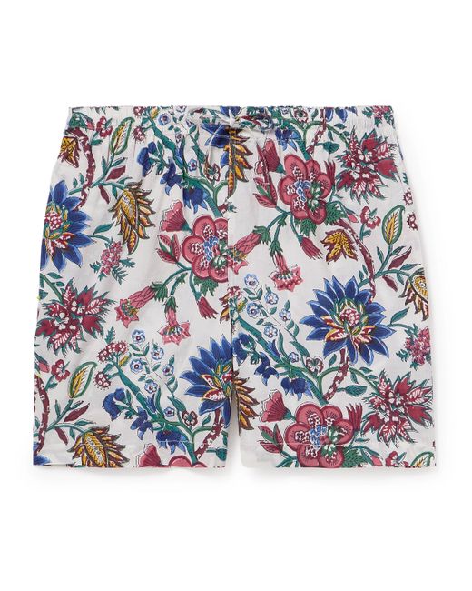 Kardo Olbia Straight-Leg Floral-Print Cotton Drawstring Shorts