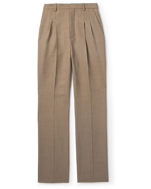 Saint Laurent Straight-Leg Pleated Wool Suit Trousers