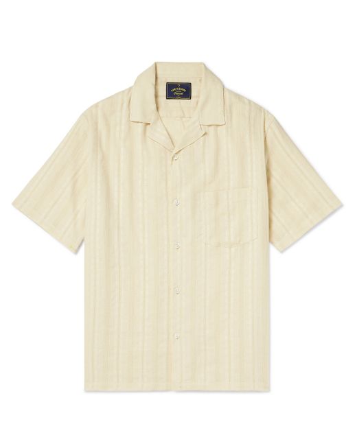Portuguese Flannel Almada Convertible-Collar Embroidered Cotton-Gauze Shirt
