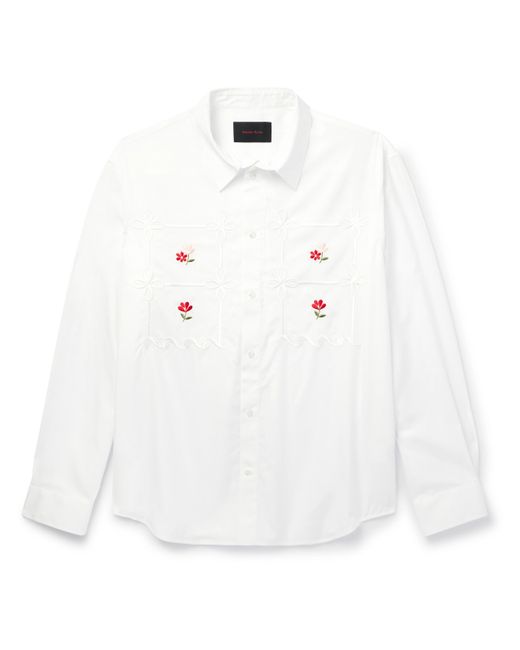 Simone Rocha Embroidered Cotton-Poplin Shirt