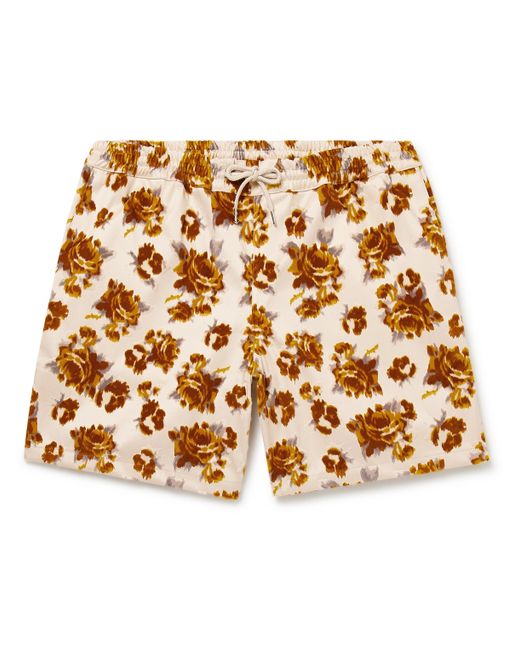 A Kind Of Guise Volta Straight-Leg Flocked Cotton-Twill Drawstring Shorts