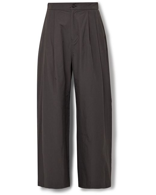 Amomento Wide-Leg Pleated Shell Trousers