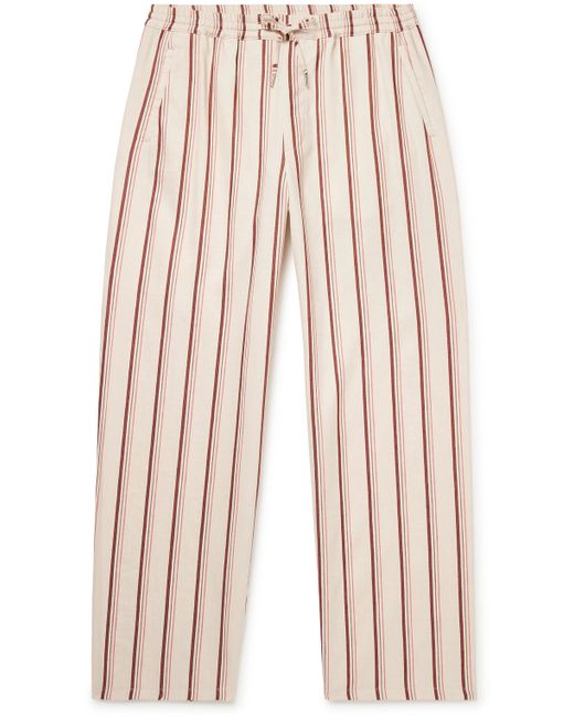 A Kind Of Guise Samurai Straight-Leg Striped Linen and Cotton-Blend Drawstring Trousers