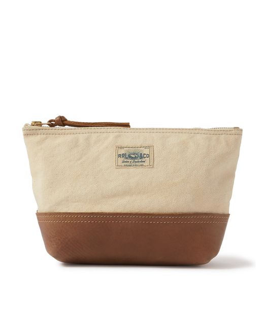 Rrl Leather-Trimmed Canvas Pouch