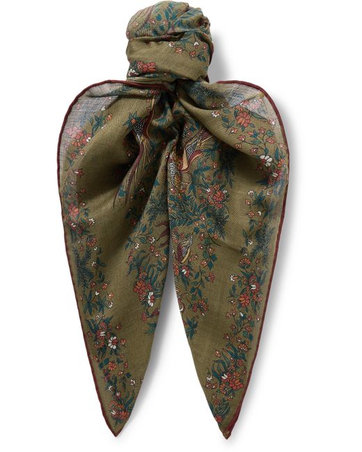 Drake's Birds of Paradise Printed Wool and Silk-Blend Scarf
