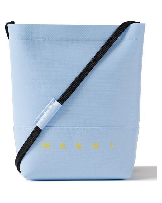 Marni Logo-Print Textured-PVC Bucket Bag