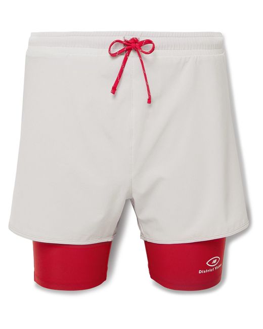 District Vision New Balance Straight-Leg Layered Stretch-Recycled Jersey and Shell Drawstring Shorts