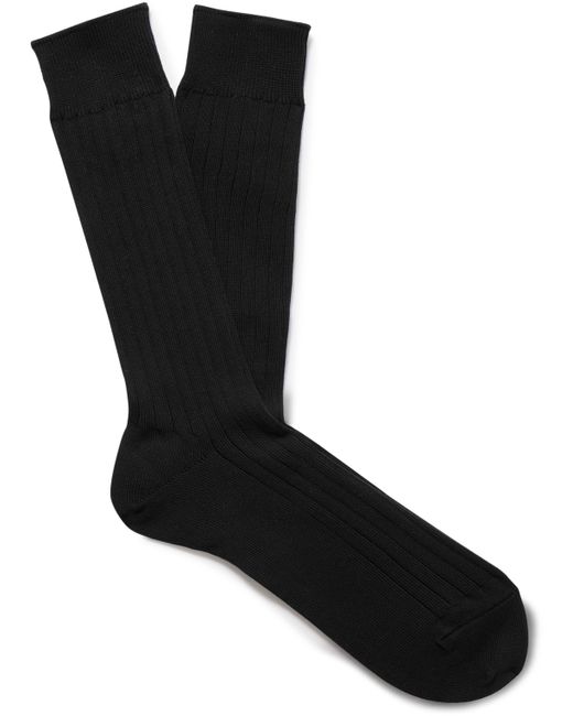 Mr P. Mr P. Ribbed Cotton-Blend Socks