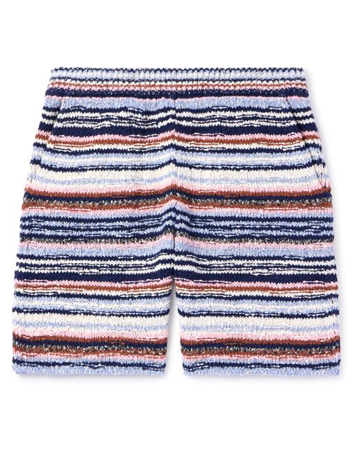 Marni Straight-Leg Striped Crocheted Cotton Shorts
