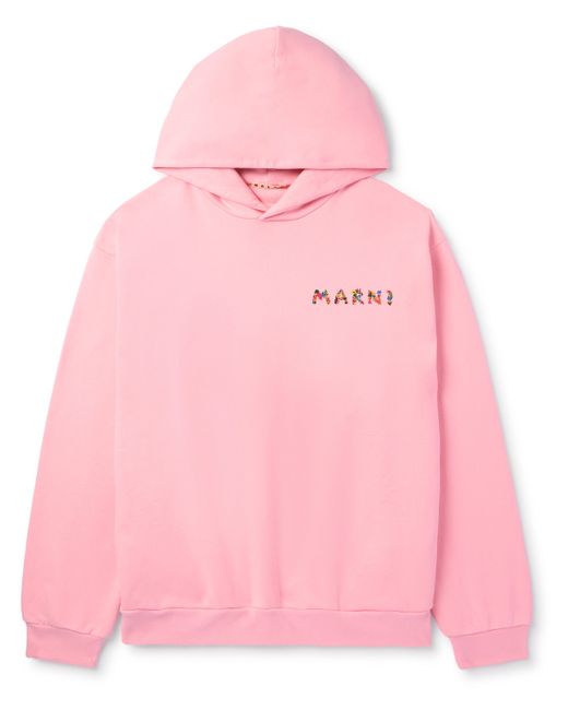 Marni Oversized Logo-Print Cotton-Jersey Hoodie