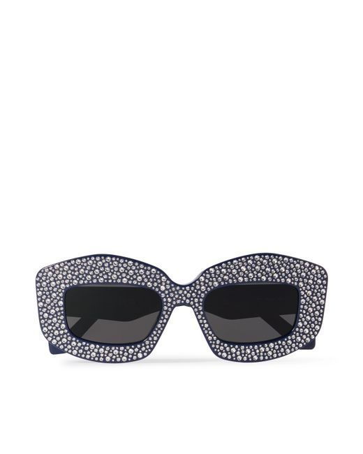 Loewe D-Frame Crystal-Embellished Acetate Sunglasses