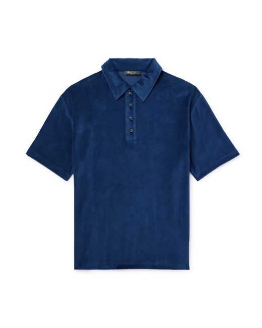 Loro Piana Cotton and Silk-Blend Velour Polo Shirt