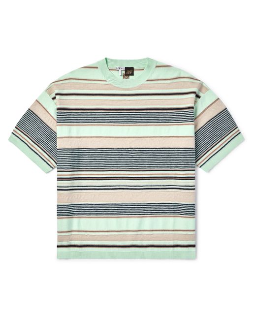 Loewe Paulas Ibiza Striped Cotton and Linen-Blend T-Shirt