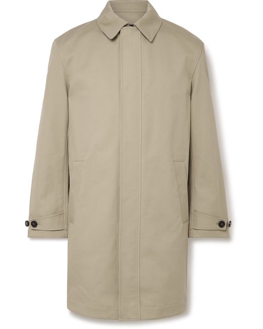 Yves Salomon Leather-Trimmed Double-Faced Cotton-Twill Coat