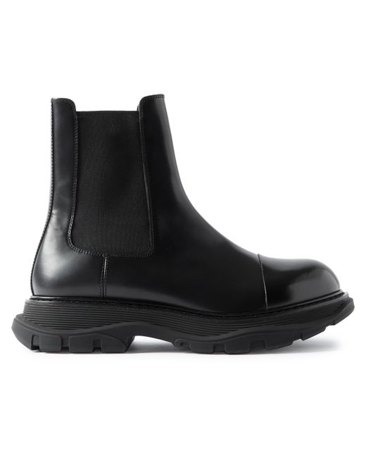 Alexander McQueen Tread Exaggerated-Sole Leather Chelsea Boots