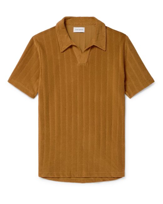 Oliver Spencer Austell Striped Cotton-Blend Terry Polo Shirt