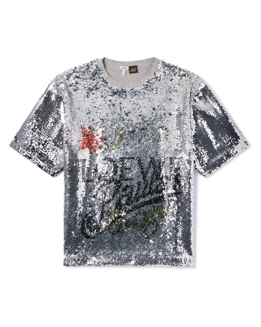 Loewe Paulas Ibiza Paillette-Embellished Cotton-Blend T-Shirt