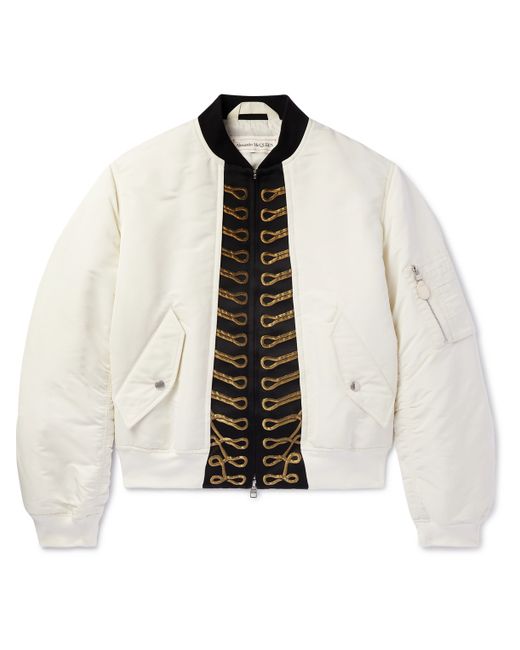 Alexander McQueen Embroidered Shell Bomber Jacket