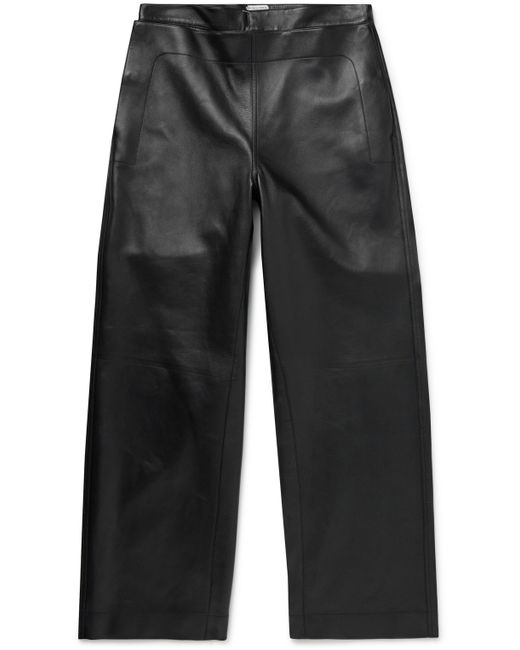 Bottega Veneta Layered Wide-Leg Leather Trousers