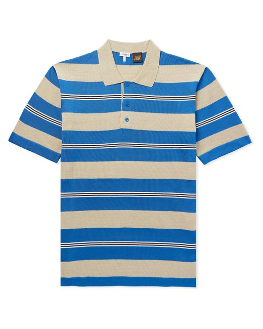 Loewe Paulas Ibiza Striped Silk Linen and Cotton Polo Shirt